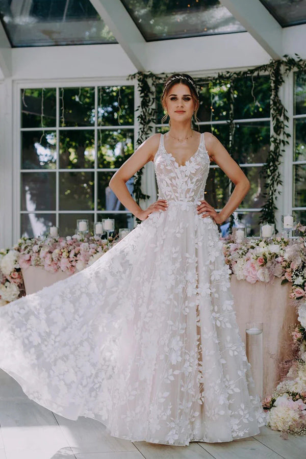 floral lace wedding dress